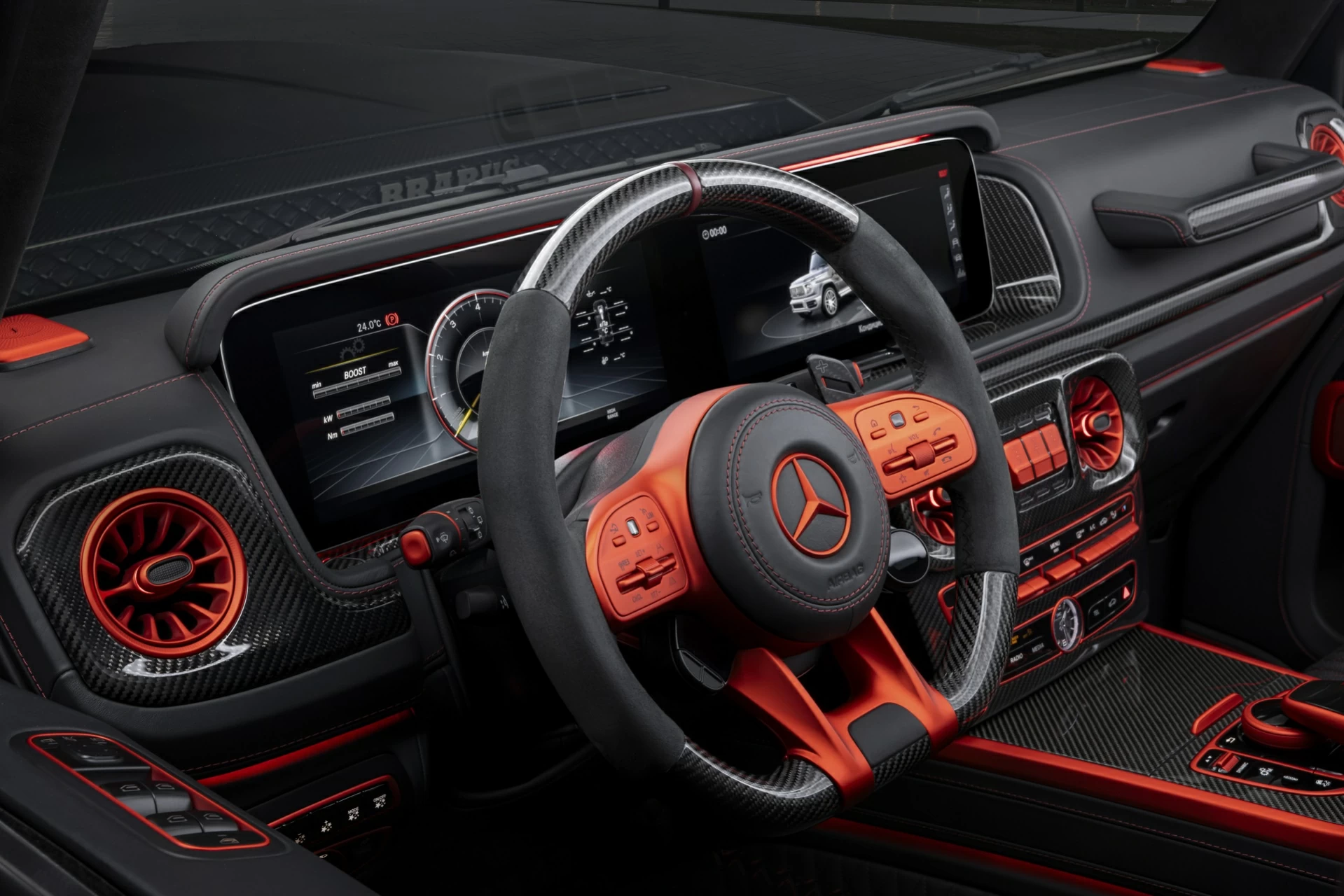 Mercedes-Benz BRABUS G900 Rocket Red&Black. Руль